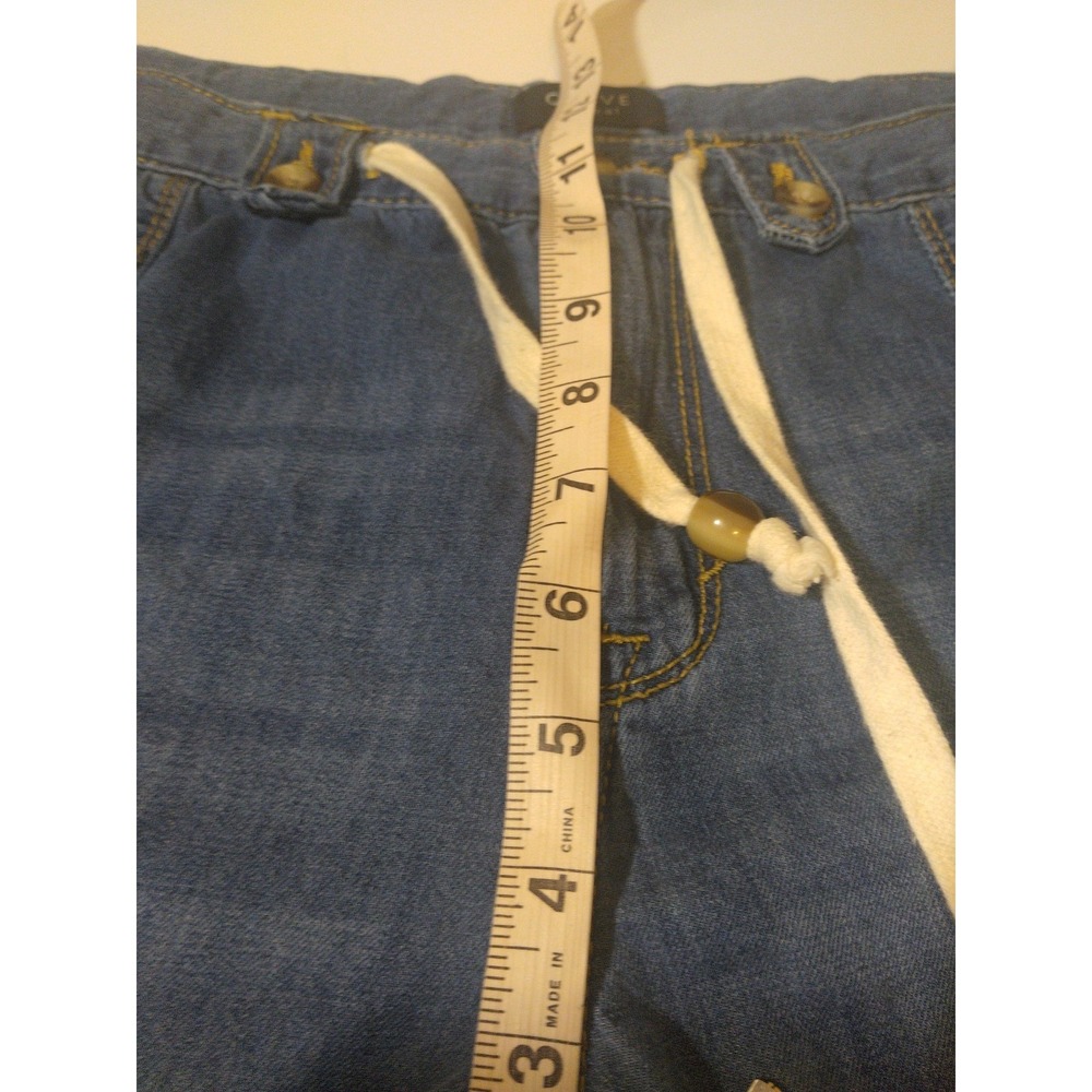 Curve Appeal Women's Wide Leg Jeans Size 10 30  Drawstring Waist Baggy Cropped - Picture 6 of 8